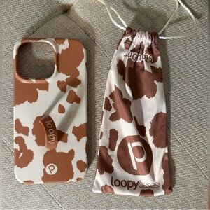 Loopy Brown and White Cow Print Phone Case